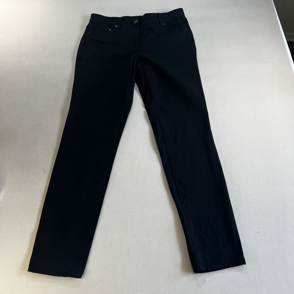 Chicos So Slimming Black Straight Leg Pants Size 0 Regular Cotton Rayon Stretch